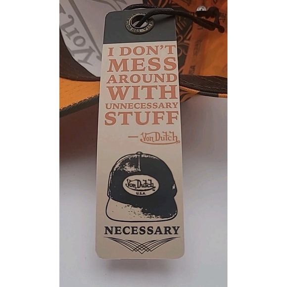 NWT Von Dutch Hat Orange Camo Trucker Embroidered Snapback Cap - Picture 4 of 7